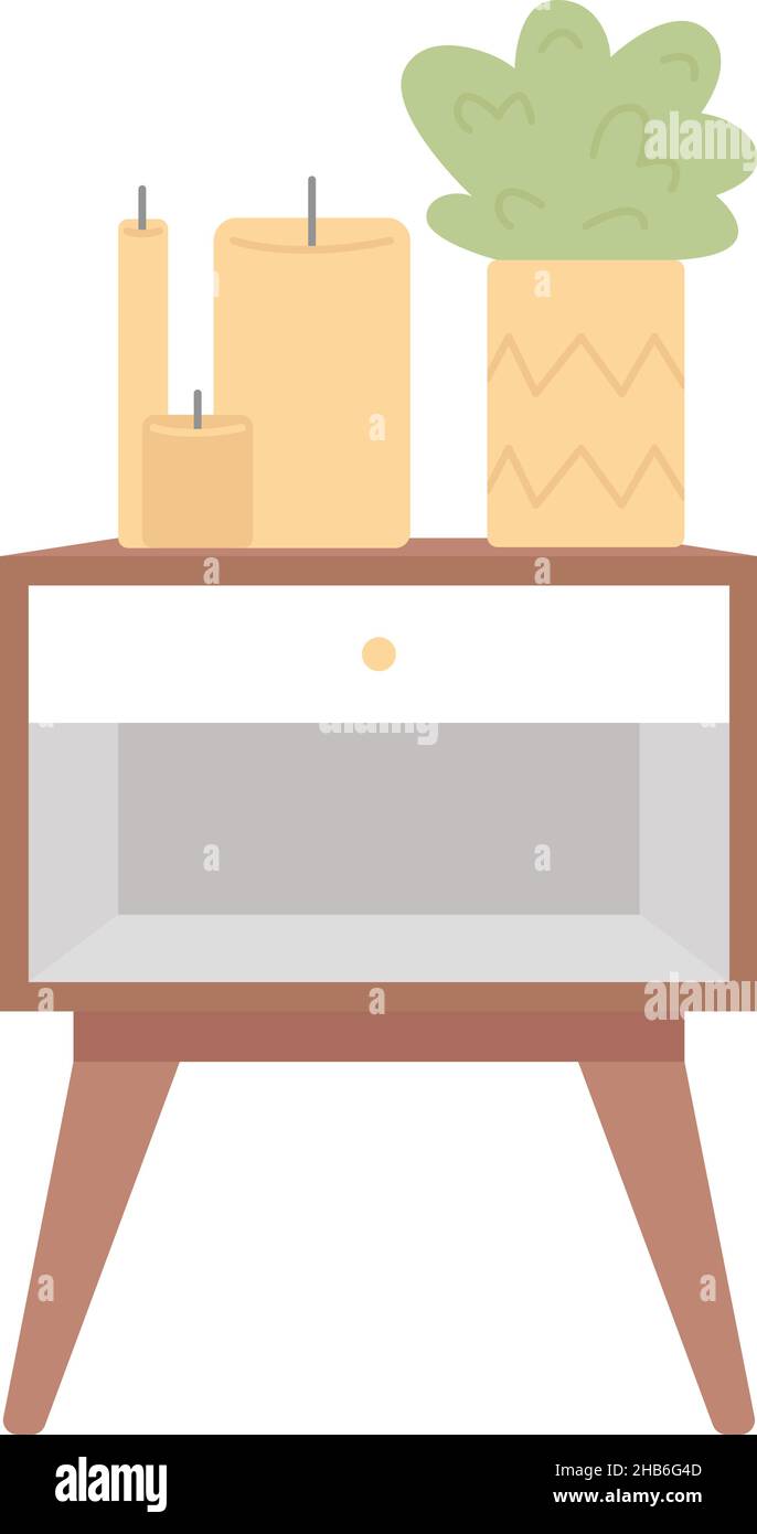 Decorative drawer semi flat color vector item Stock Vector