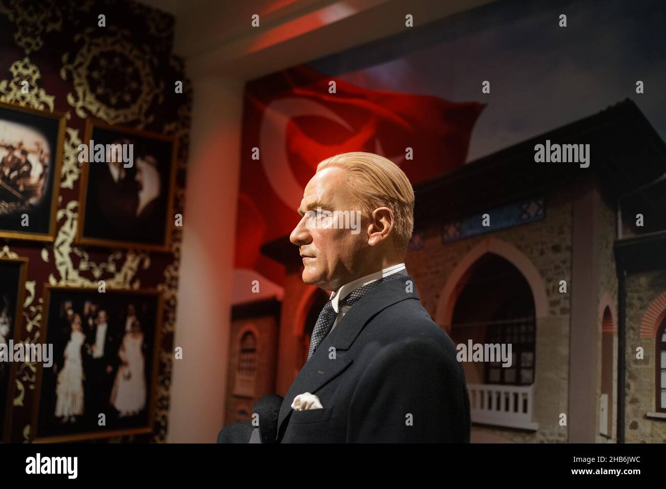 Mustafa Kemal Ataturk wax statue at Madame Tussauds museum in  Istanbul. Stock Photo