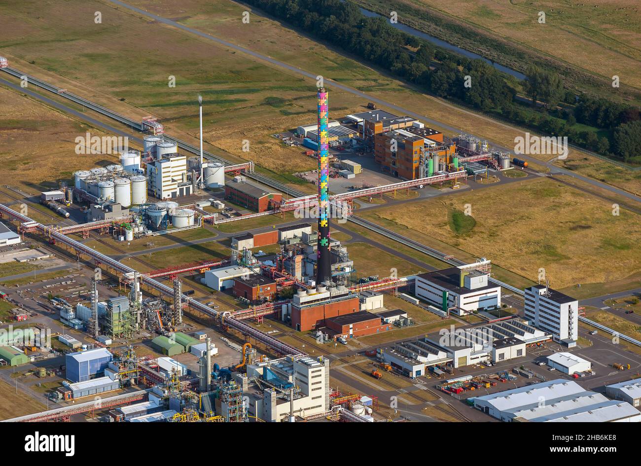 the ChemCoast Park Brunsbuettel, aerial view, Germany, Schleswig-Holstein, Brunsbuettel Stock Photo