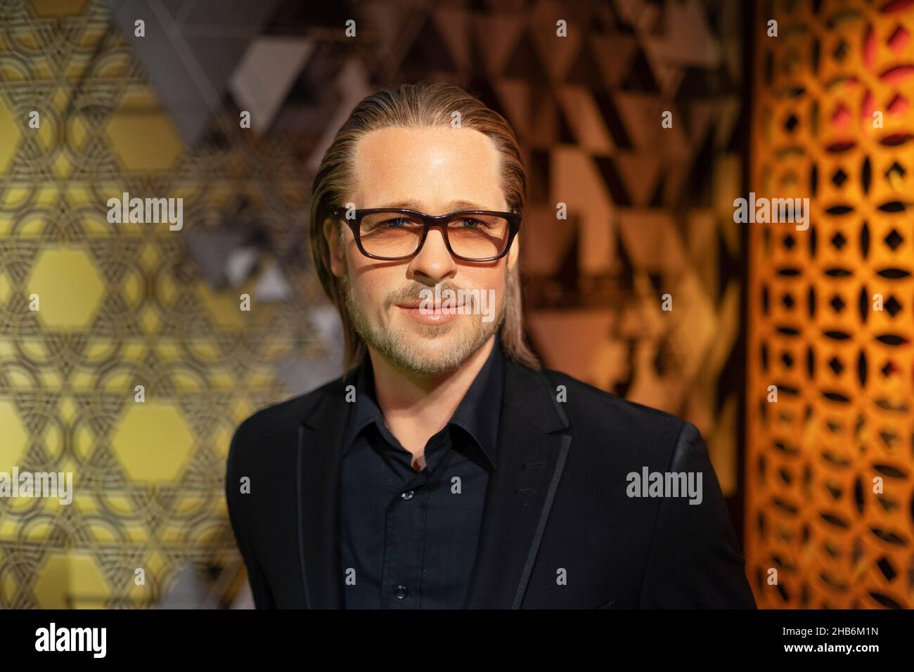 Brad Pitt wax sculpture at Madame Tussauds Istanbul. Brad Pitt is an American actor and film producer. Stock Photo