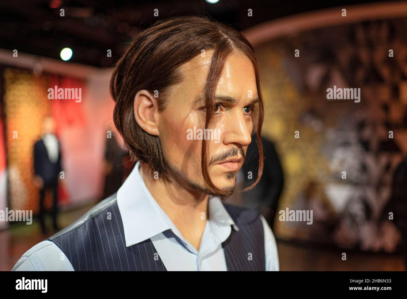 Johnny Depp wax sculpture at Madame Tussauds Istanbul. Johnny Depp is an American actor, producer, and musician. Stock Photo