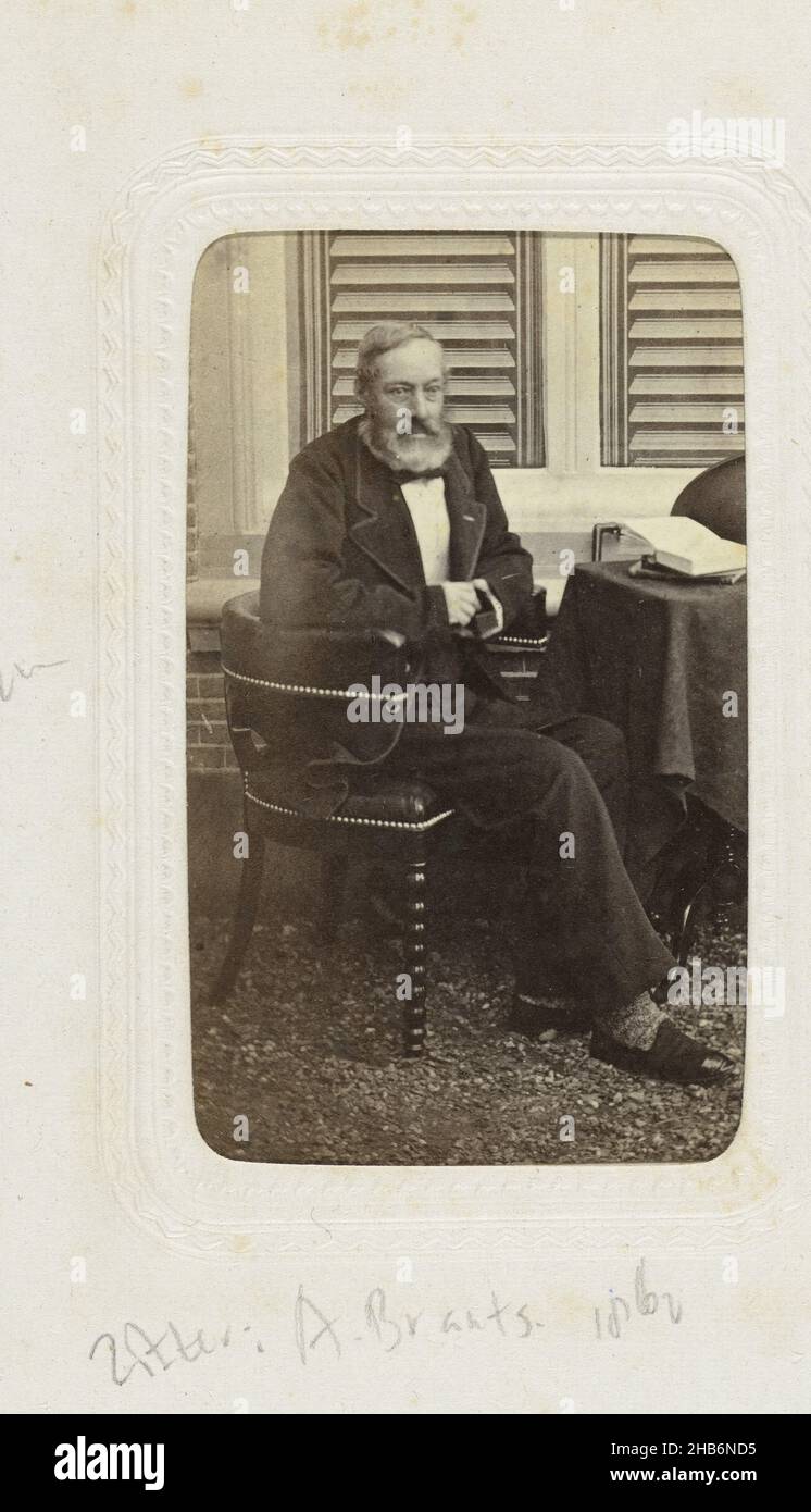 Outdoor portrait of A. Brants with beard and mustache, anonymous (mentioned on object), unknown, c. 1863 - c. 1866, paper, cardboard, albumen print, height 80 mm × width 54 mmheight 296 mm × width 225 mm Stock Photo