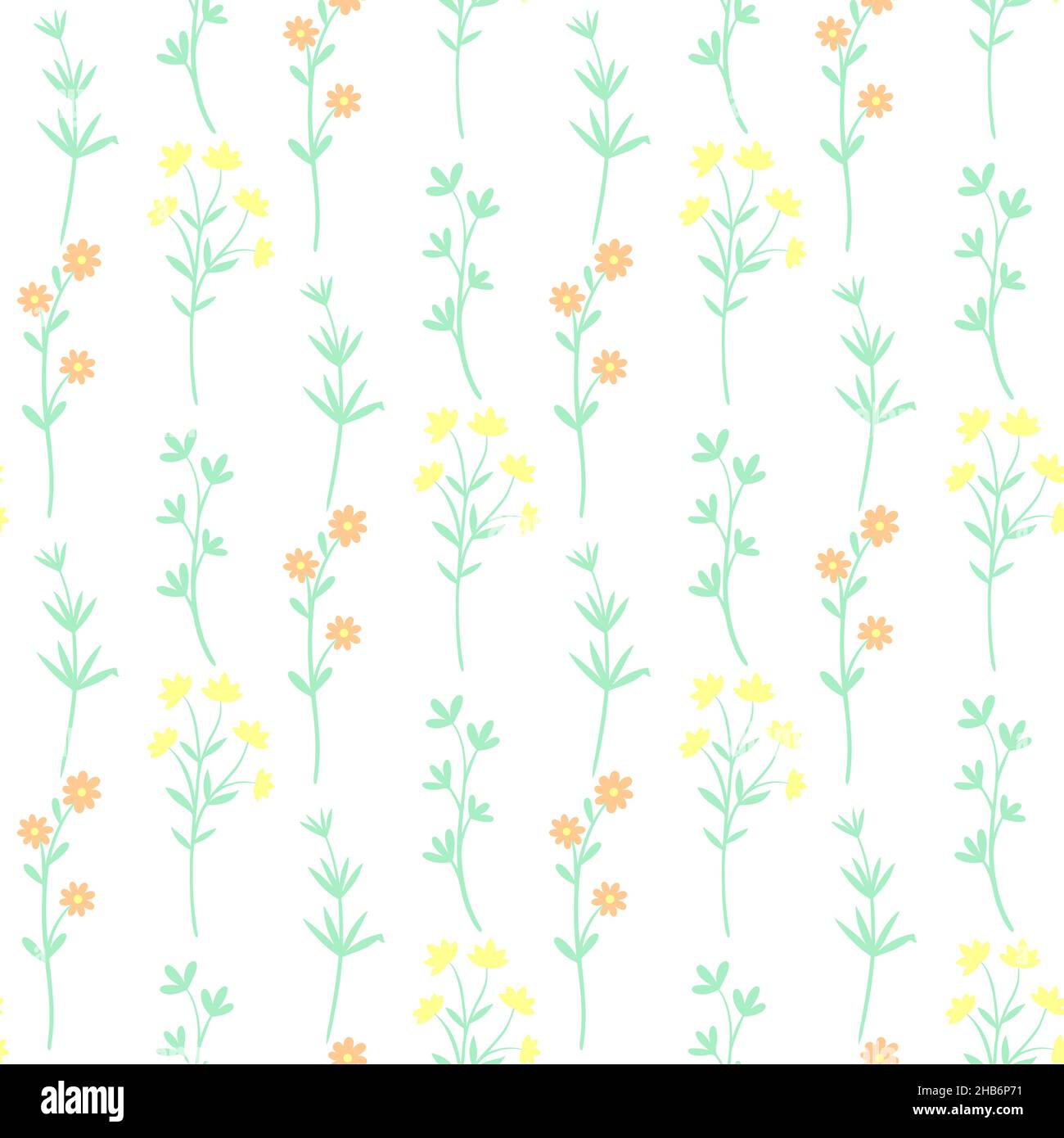 Wildflowers seamless pattern vector illustration Stock Vector Image ...