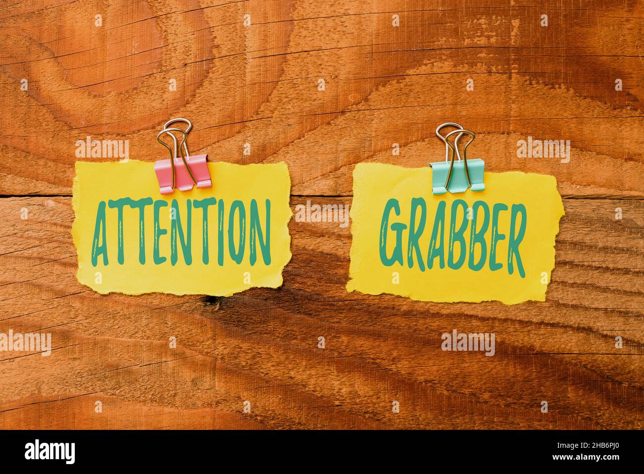 Text sign showing Attention Grabber. Business approach Demanding notice