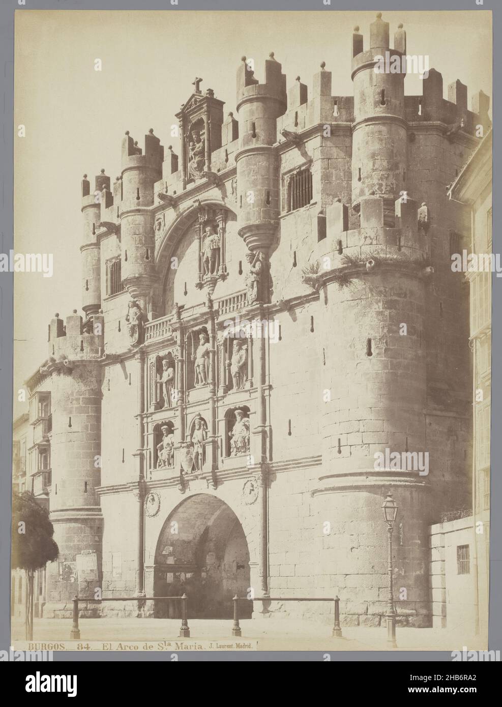 El Arco of the church Santa Maria in Burgos, Spain, El Arco of the church Santa Maria in Burgos, Spain., Juan Laurent (mentioned on object), Madrid, c. 1850 - c. 1900, paper, albumen print, height 334 mm × width 249 mm Stock Photo