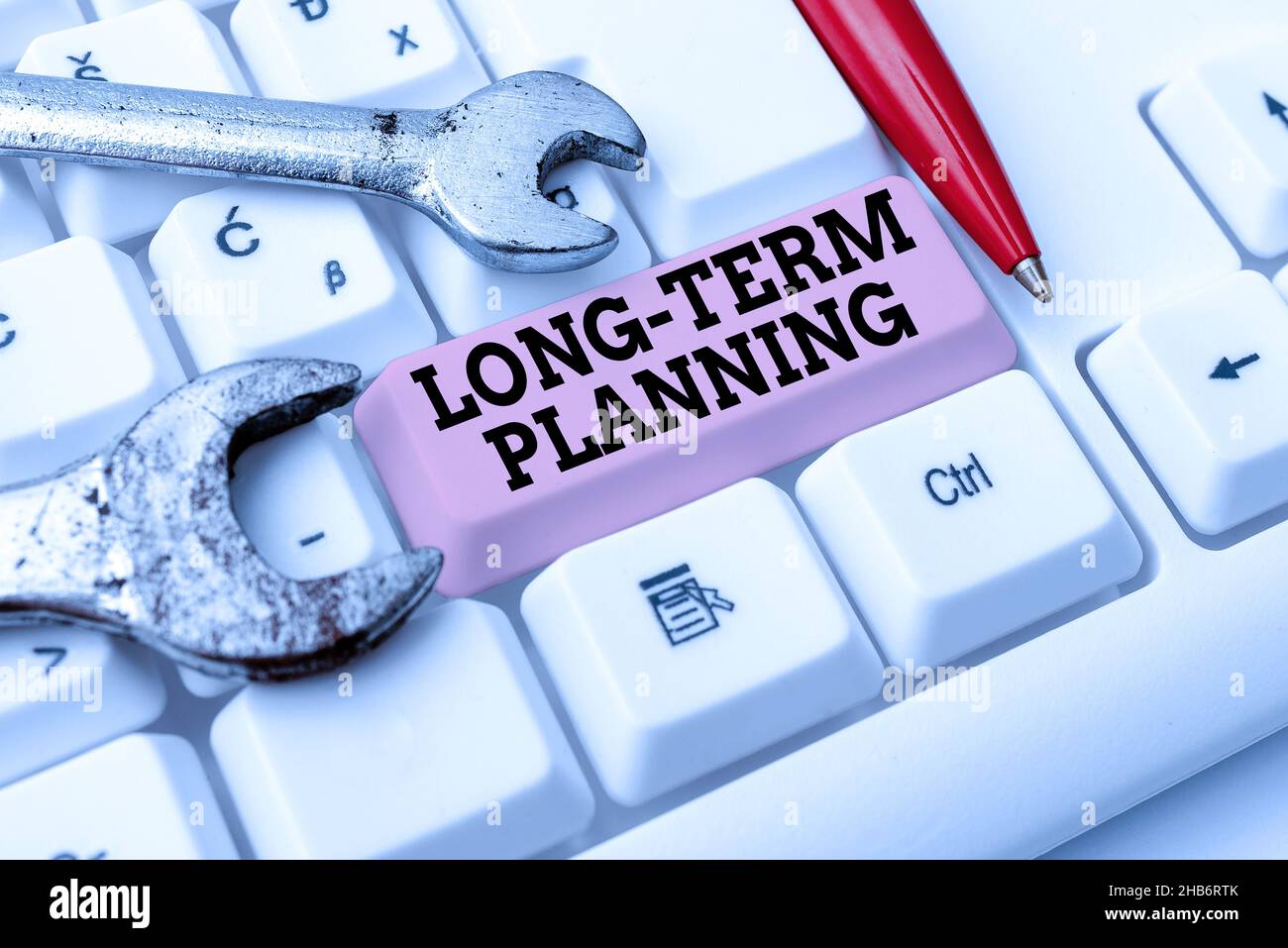 Hand writing sign Long Term Planning. Business showcase Establish ...