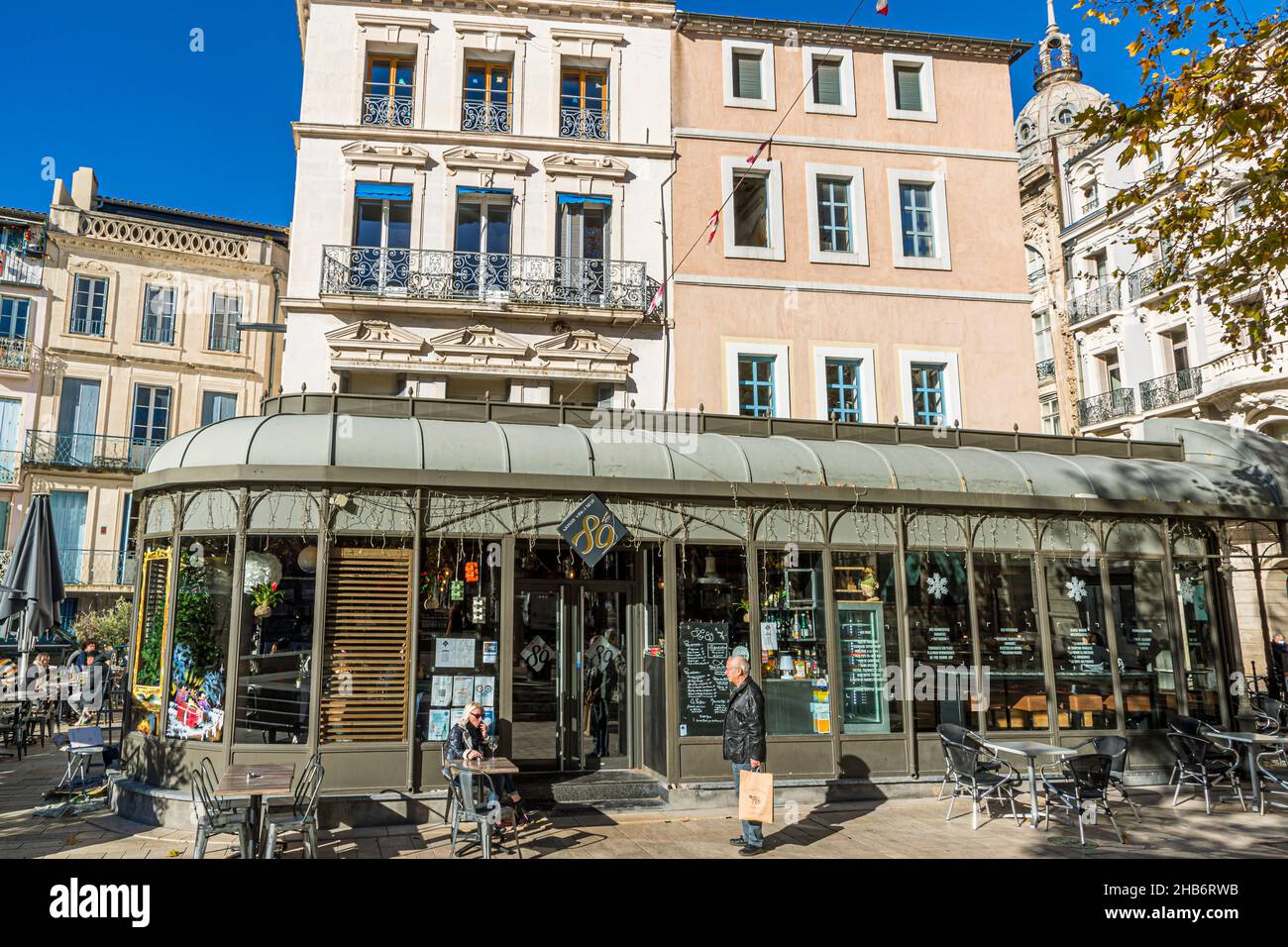 Restaurant Quaire Vingtneuf 89 in Narbonne, France Stock Photo