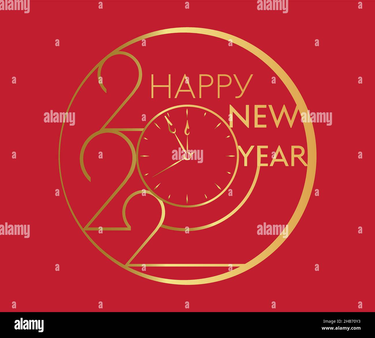 Happy new year 2022 golden numbers typography greeting card design on ...