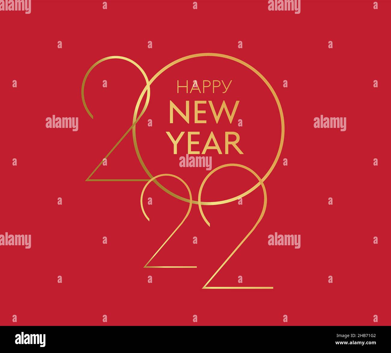 Happy new year 2022 golden numbers typography greeting card design on ...