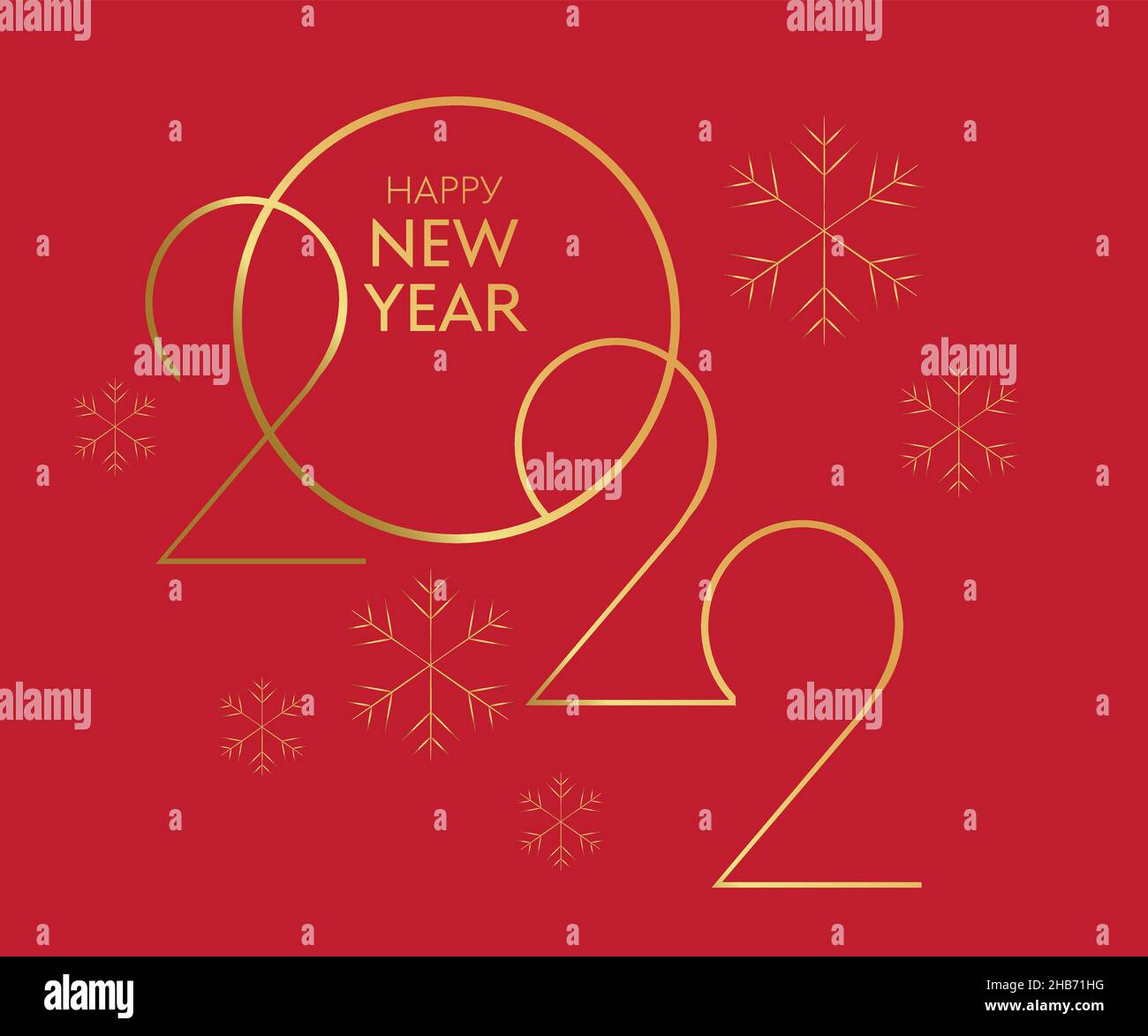 Happy new year 2022 golden numbers typography greeting card design on ...