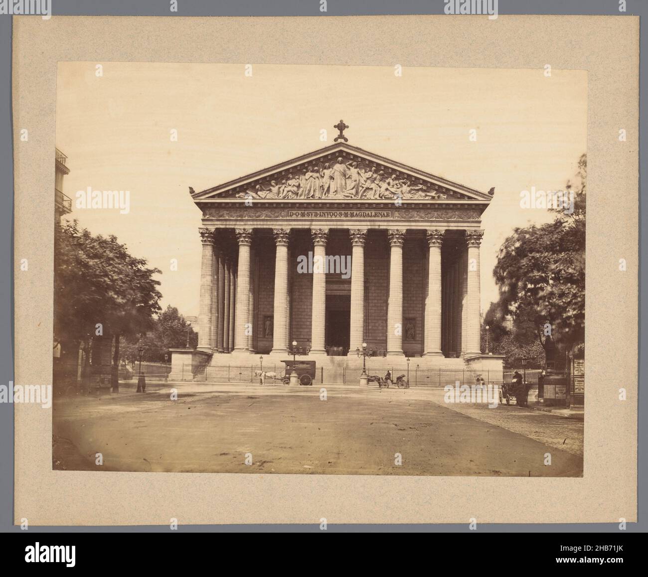 View of the Église de la Madeleine at Paris, anonymous, Paris, 1850 - 1900, cardboard, albumen print, height 246 mm × width 301 mm Stock Photo