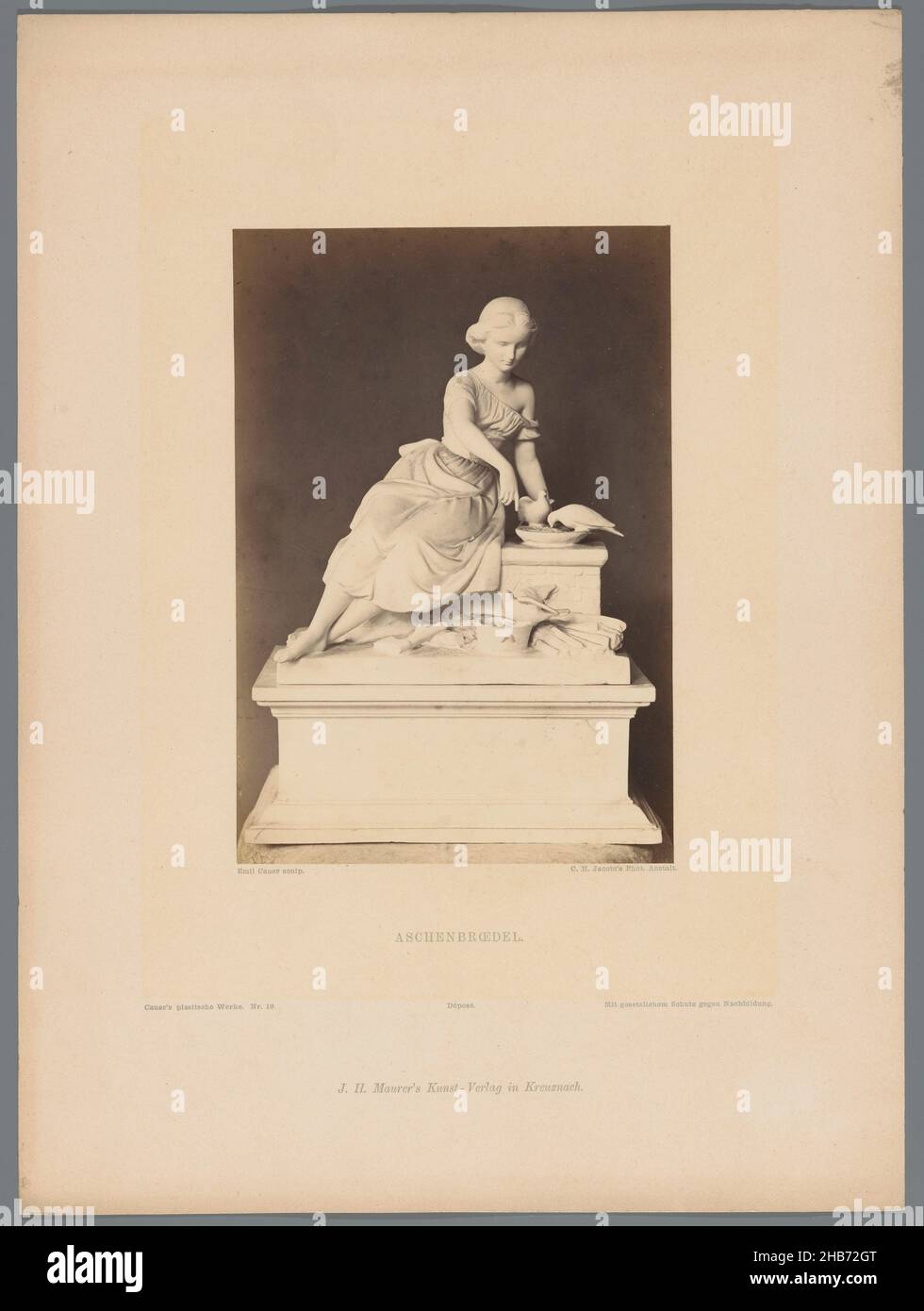 Cinderella by Robert Cauer, Aschenbroedel (title on object), Carl Heinrich Jacobi (mentioned on object), publisher: J. H. Maurer (mentioned on object), 1850 - 1900, photographic support, cardboard, albumen print, height 350 mm × width 258 mm Stock Photo