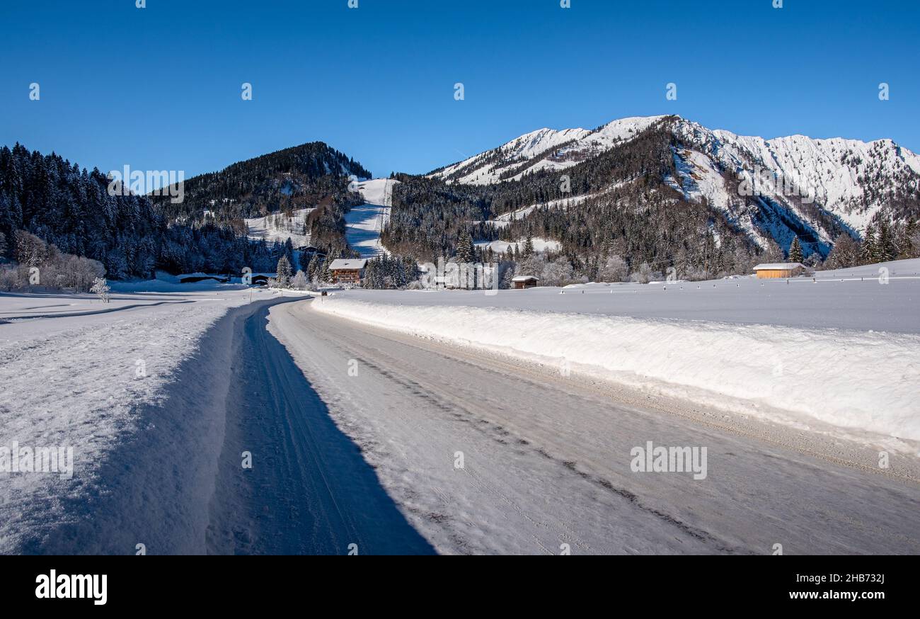 Ski area Heutal near Unken, Salzburger Land, Austria Stock Photo