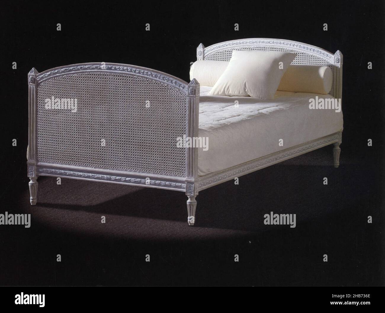 1 PERSON LOUIS XVI CANED BED Stock Photo