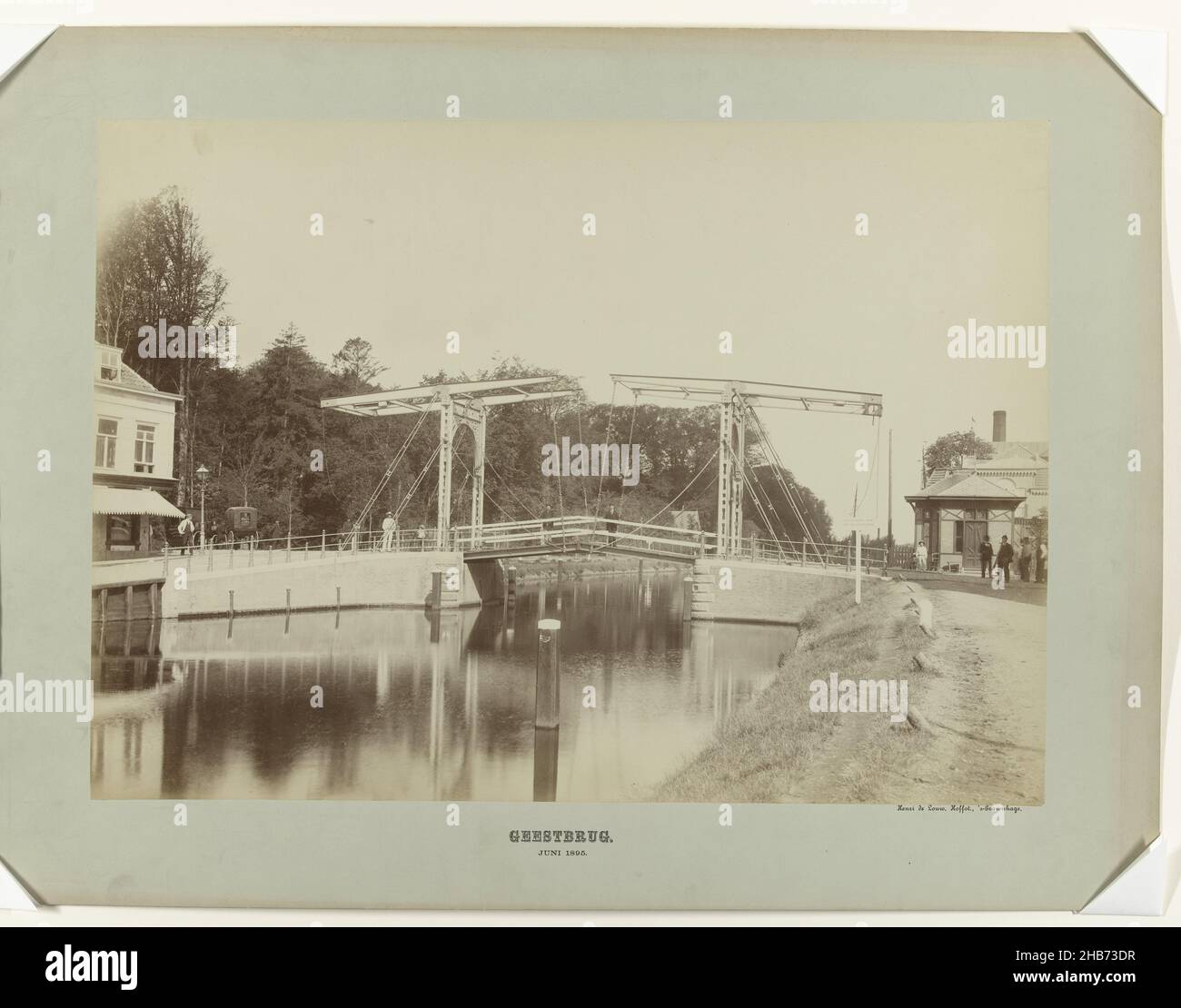 Geestbrug at Voorburg, Henri de Louw (mentioned on object), The Hague, Jun-1895, cardboard, albumen print, height 380 mm × width 530 mm Stock Photo