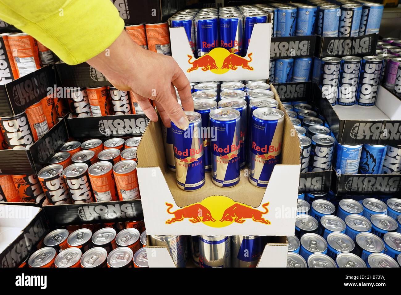 Energy drinks in a Shop Stock Photo