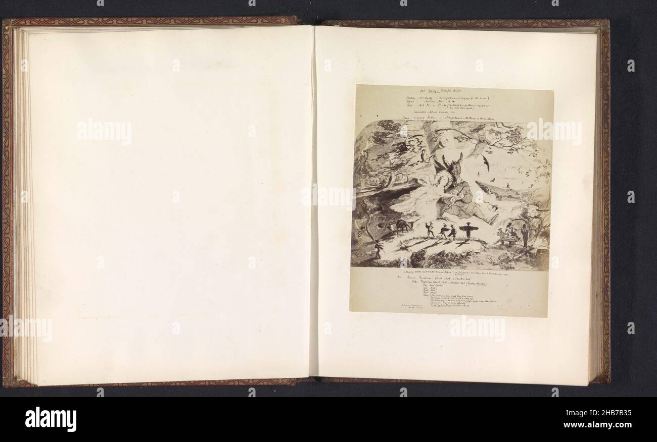 Photoreproduction of a drawing, depicting Mr. Hardy and the Alma Mater as Nick Bottom and Titania from Midsummer Night's Dream, anonymous, intermediary draughtsman: anonymous, c. 1855 - in or before 1866, photographic support, albumen print, height 165 mm × width 143 mm Stock Photo