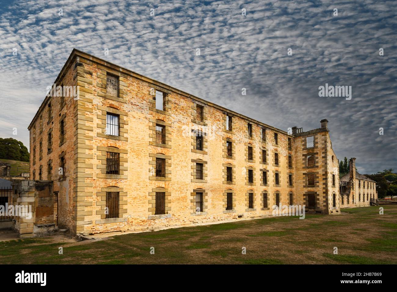 Ruin of The Penitentiary in Port Arthur Historic Site / Tasmania. Stock Photo