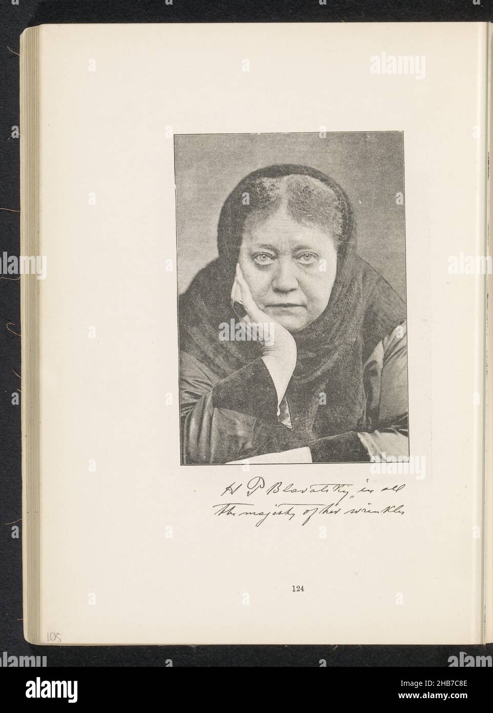 Portrait of Helena Blavatsky, maker: anonymous, c. 1881 - in or before 1891, paper, height 134 mm × width 92 mm Stock Photo