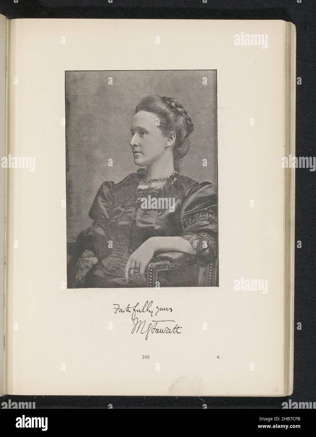 Portrait of Millicent Fawcett, Hugh Owen (possibly), anonymous, c. 1881 - in or before 1891, paper, height 145 mm × width 101 mm Stock Photo