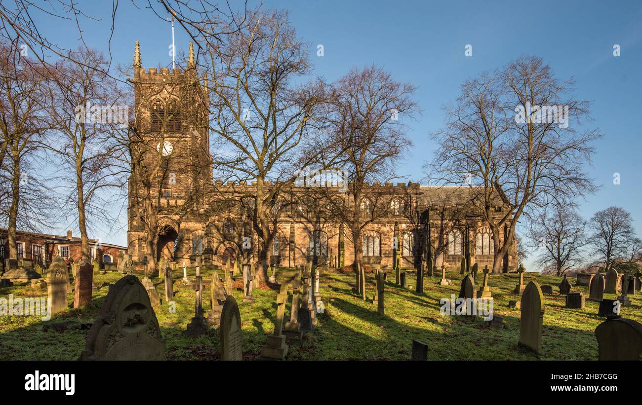 St Marys church close to the square in Sanbach, Cheshire Stock Photo
