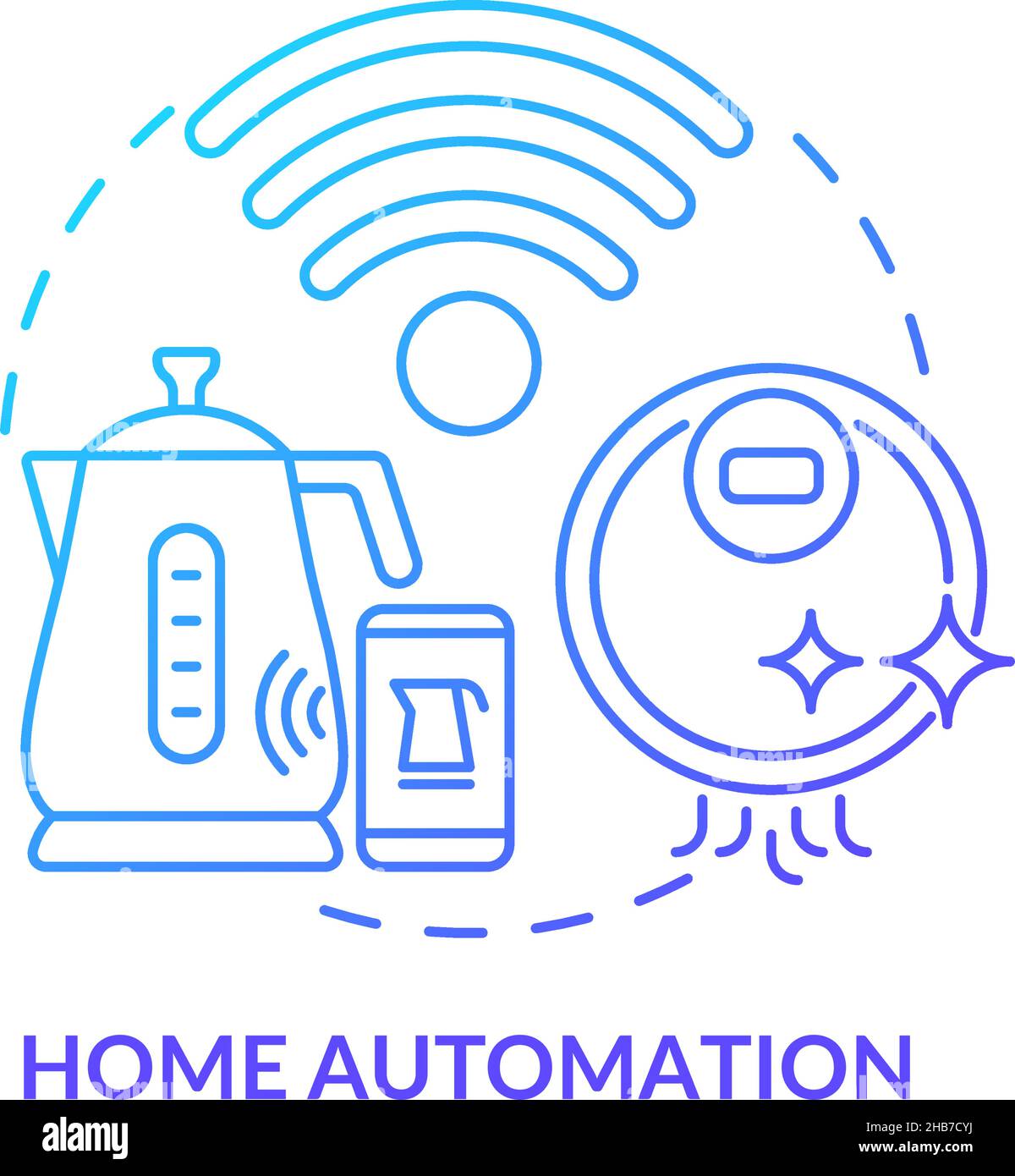 Home automation blue gradient concept icon Stock Vector Image & Art - Alamy