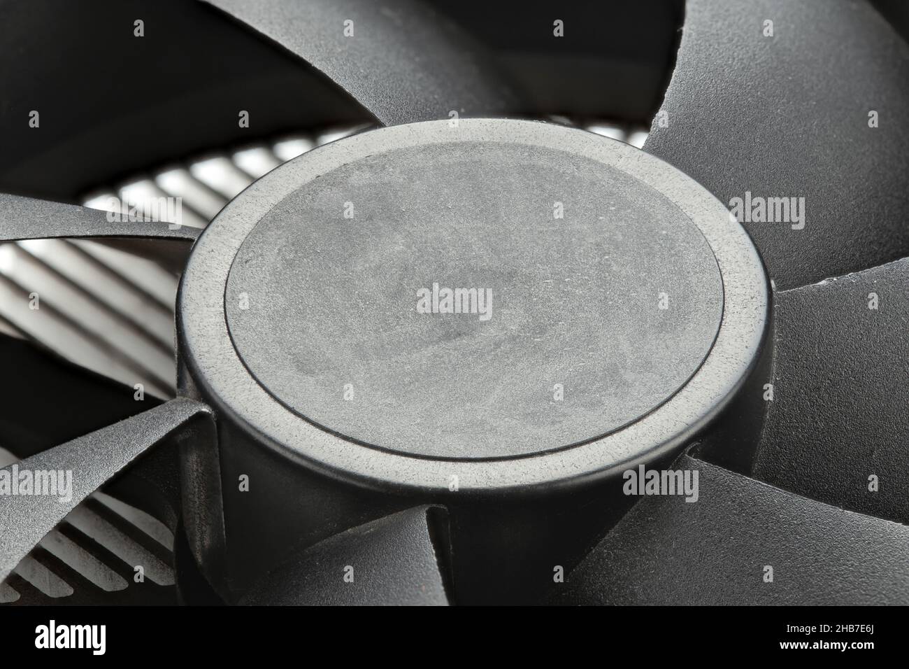 CPU cooler. Cooler computer fan close-up. Computer parts Stock Photo ...