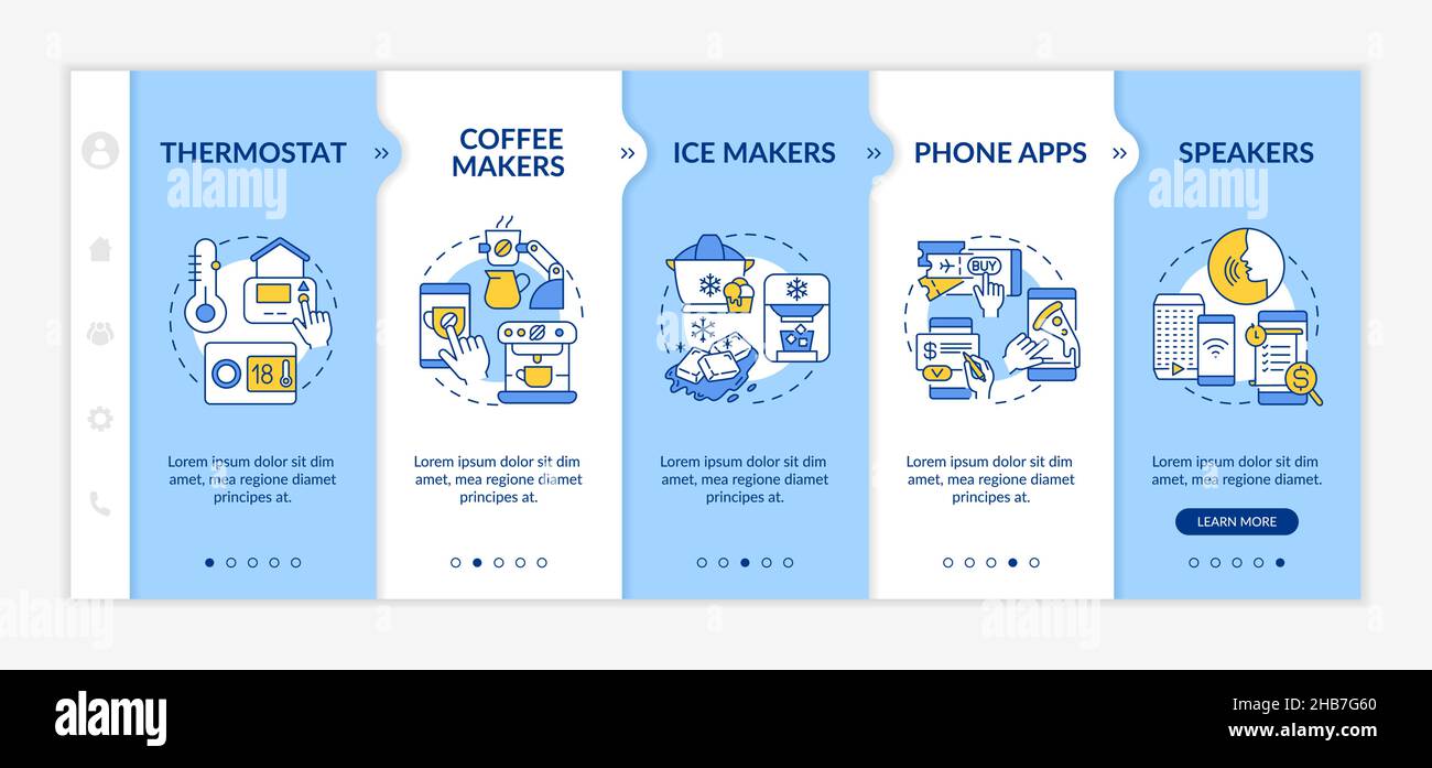 Examples of daily automation blue and white onboarding template Stock ...