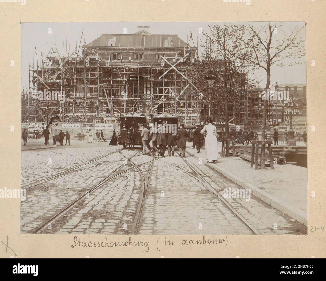 Stadsschouwburg Amsterdam under construction, Photo 4 on album page 21 from album Amsterdam 1890-1894., maker: Hendrik Herman van den Berg, Amsterdam, in or after 1890 - in or before 1894, photographic support WZQTR Stock Photo