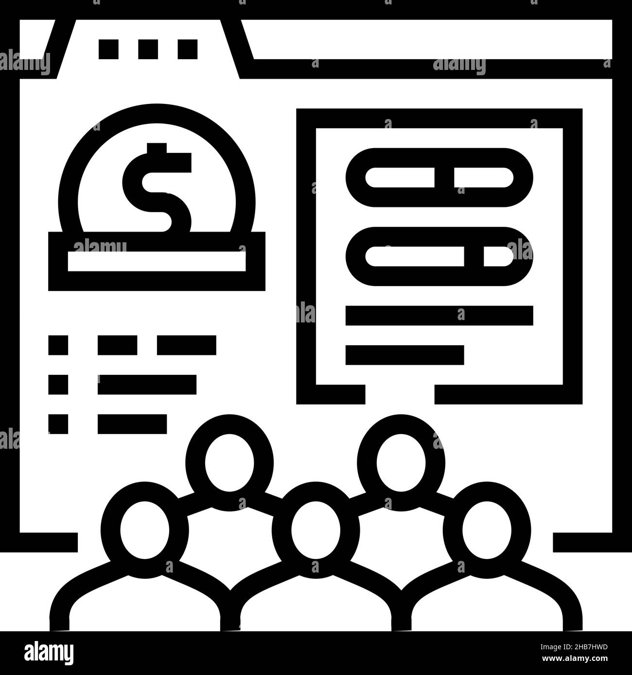 crowdfunding business line icon vector illustration Stock Vector Image ...