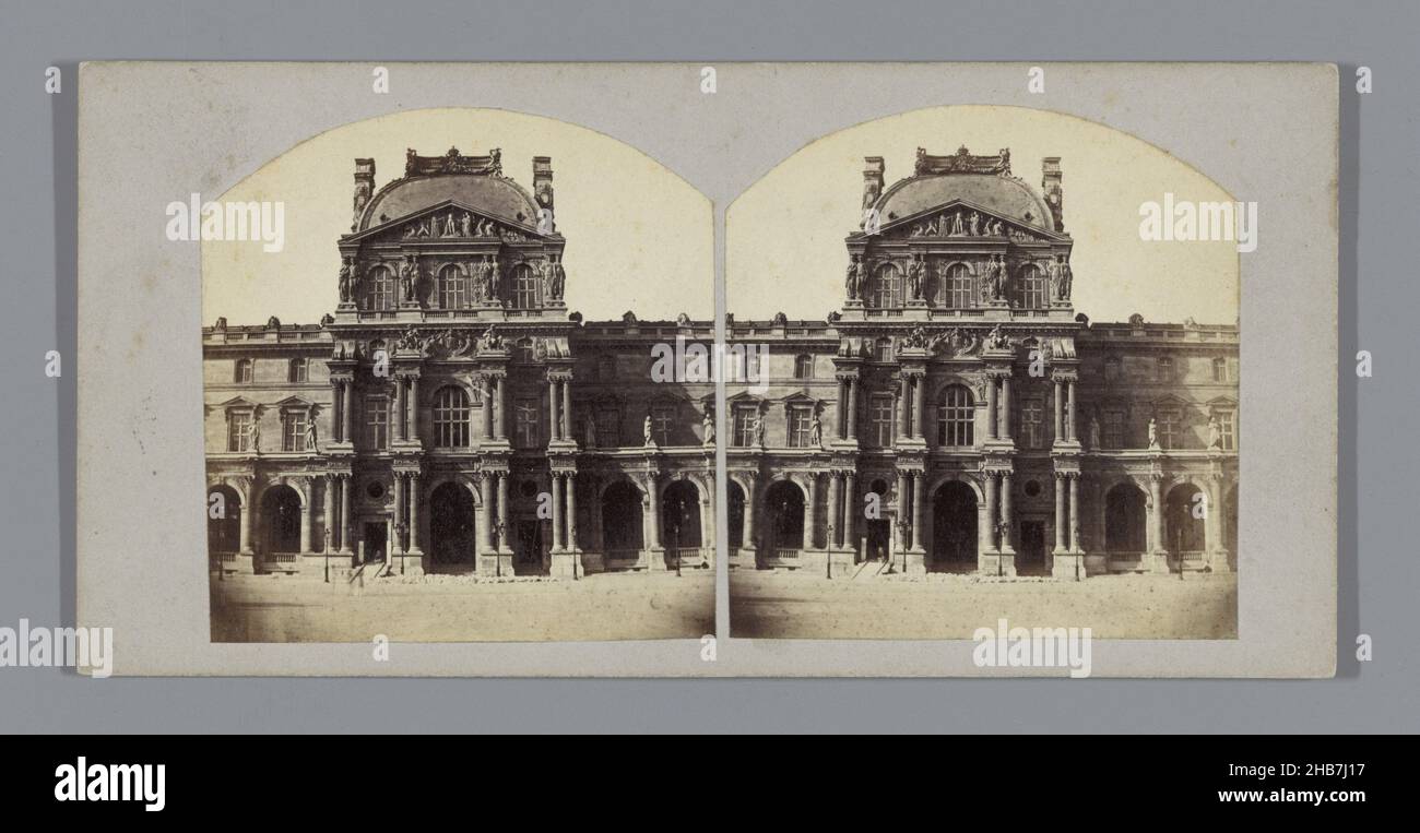 Le Louvre Pavillion Denon, anonymous, Paris, c. 1860, photographic support, cardboard, albumen print, height 85 mm × width 170 mm Stock Photo