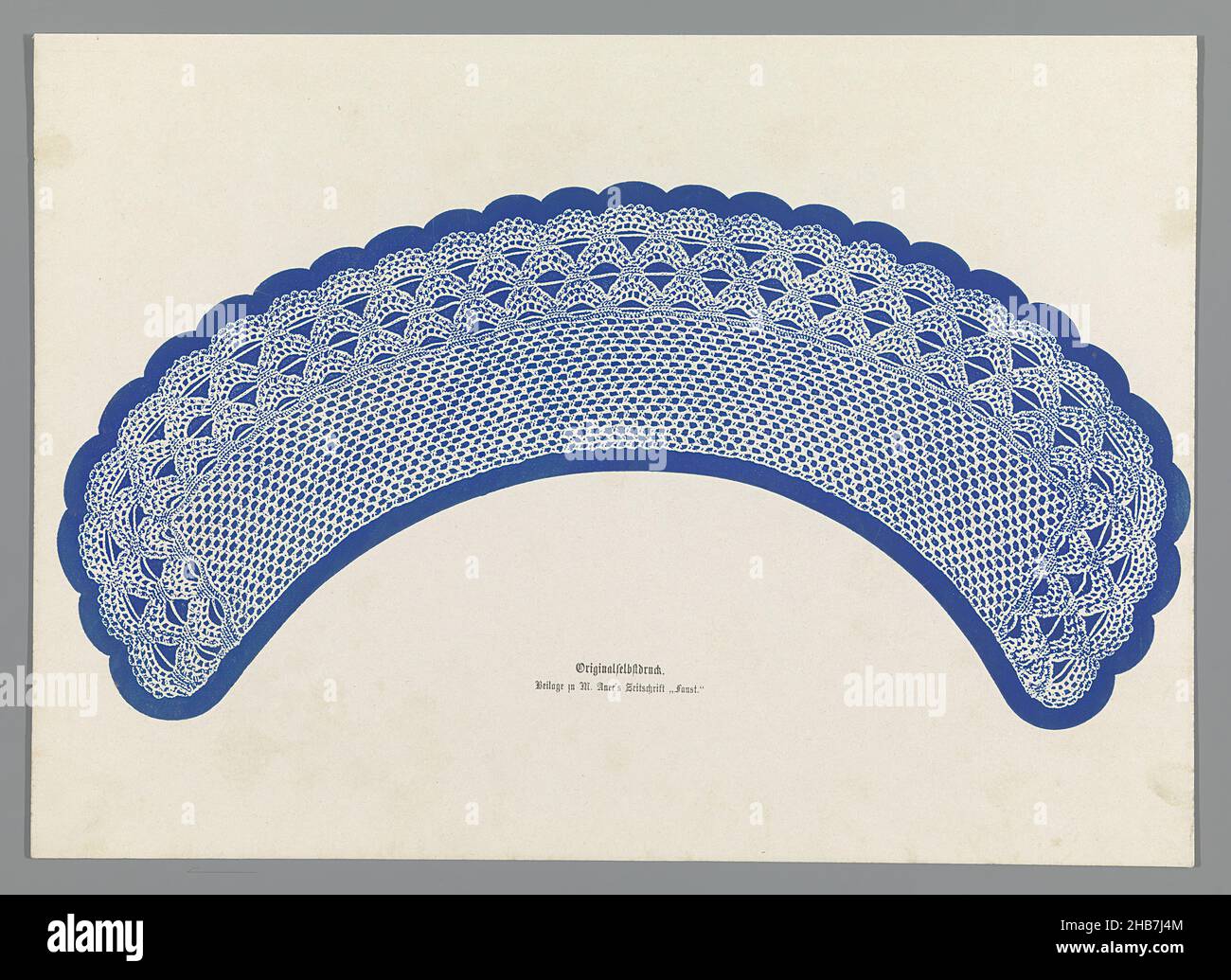 Lace pattern, Sheet from series of 12 Naturselbstdrucke Auer., maker: Alois Auer, (mentioned on object), Vienna, 1855, paper, height 245 mm × width 344 mm Stock Photo