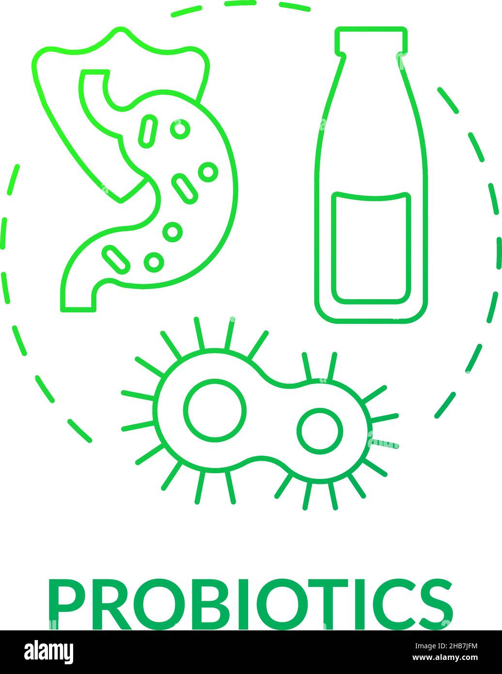 Probiotics green gradient concept icon Stock Vector
