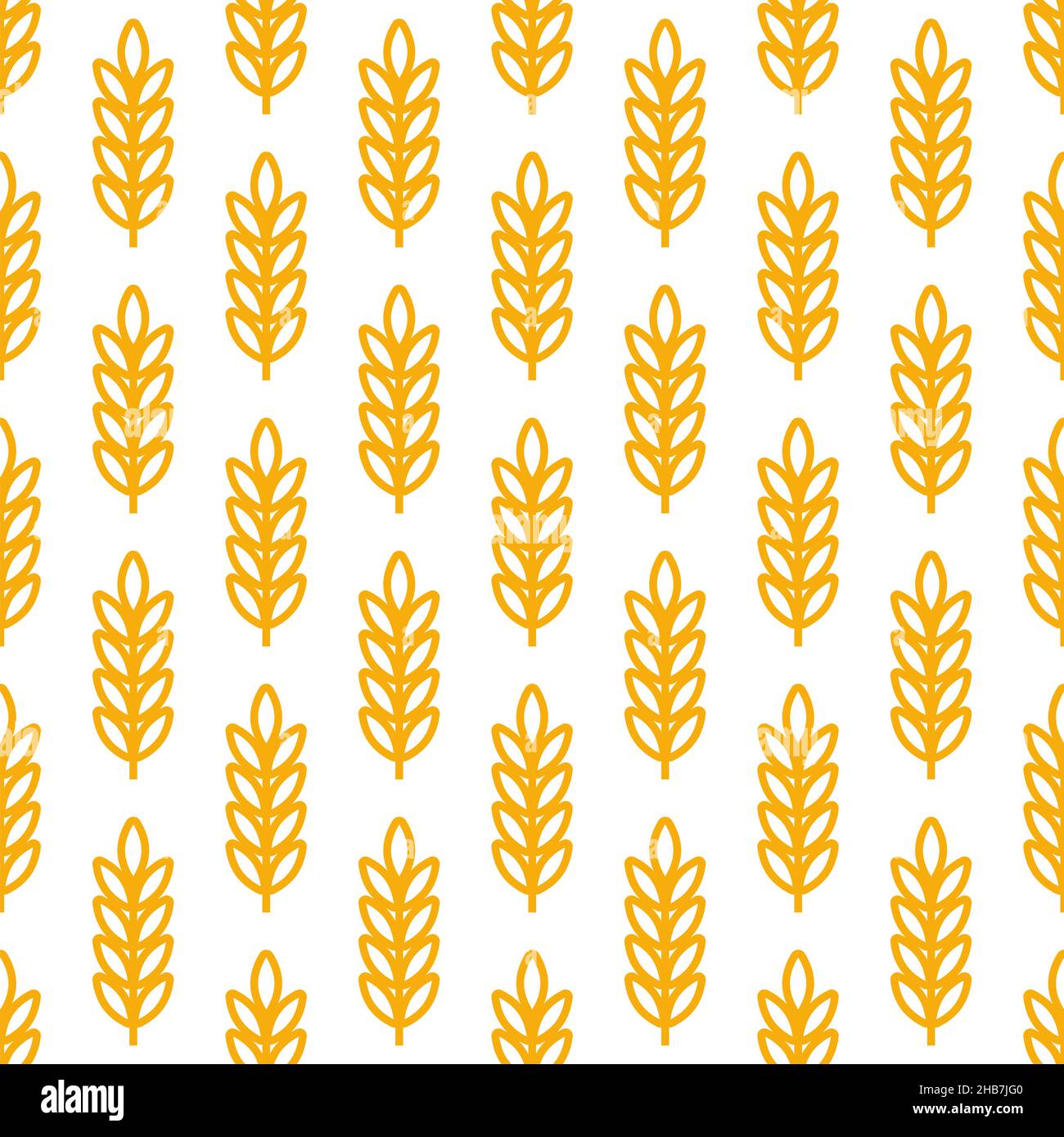 Wheat ears icon vector farm seamless pattern background. Line whole ...