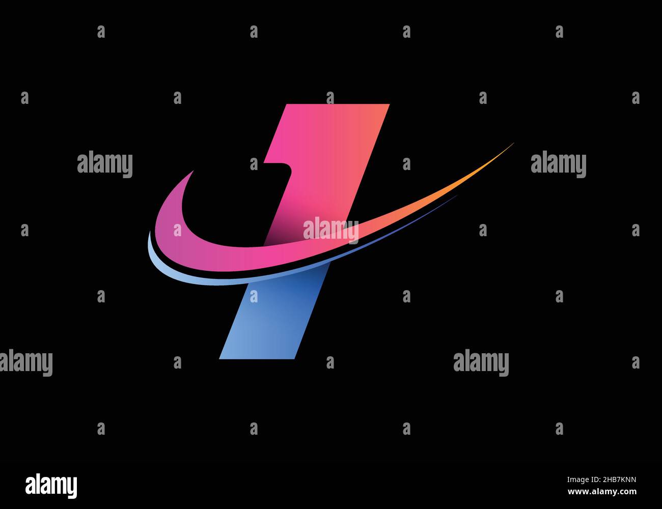 Initial letter I with a swoosh logo template. Modern vector logotype ...