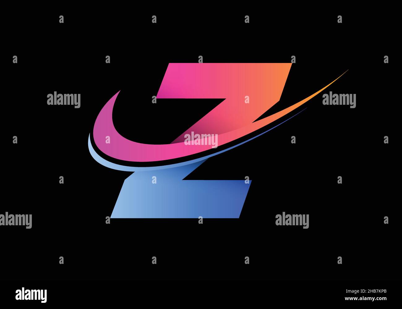 Initial letter Z with a swoosh logo template. Modern vector logotype ...