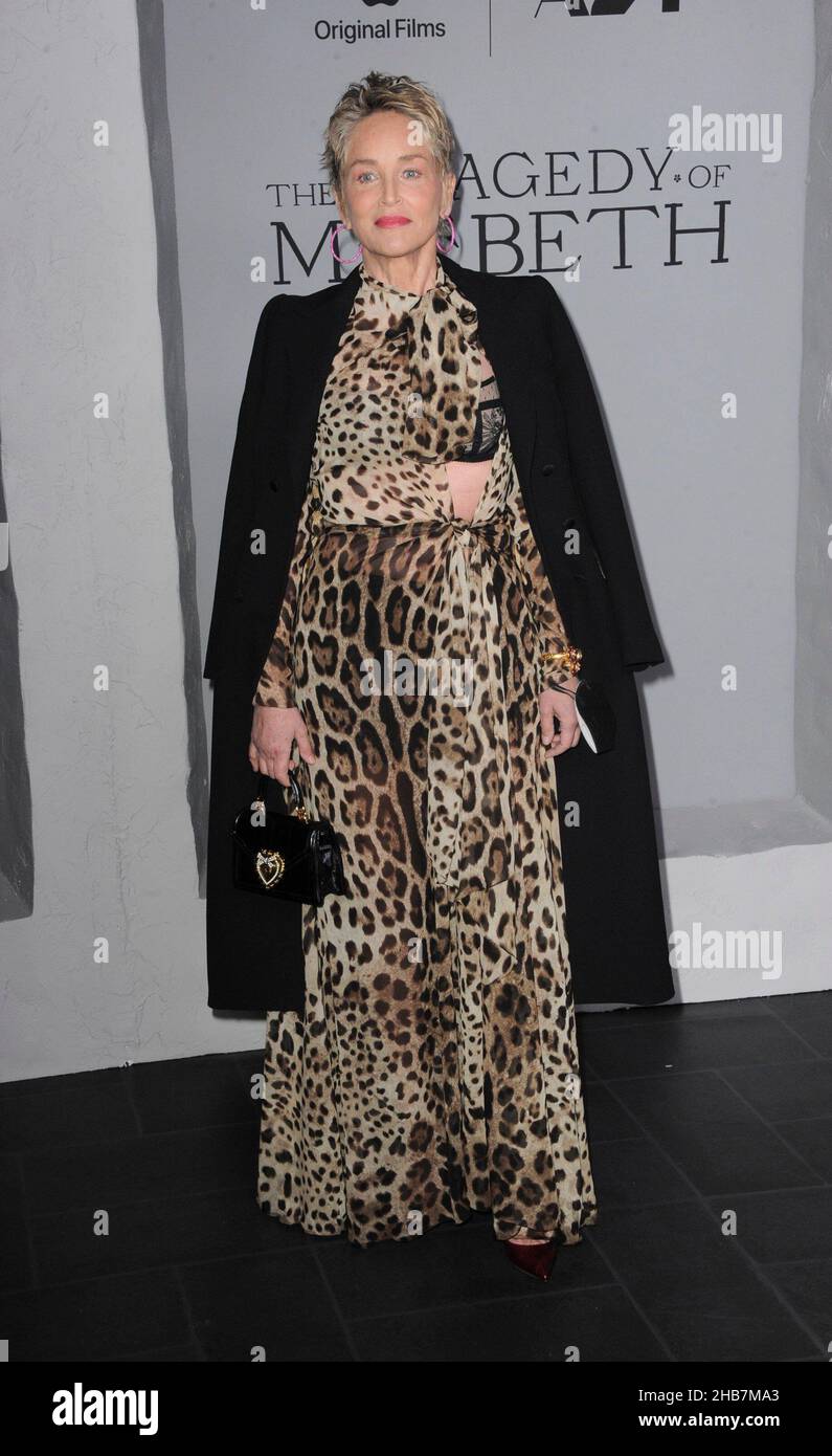 Los Angeles, USA. 16th Dec, 2021. Sharon Stone at arrivals for THE TRAGEDY OF MACBETH Premiere, Directors Guild of America DGA Theater Complex, Los Angeles, CA December 16, 2021. Credit: Elizabeth Goodenough/Everett Collection/Alamy Live News Stock Photo