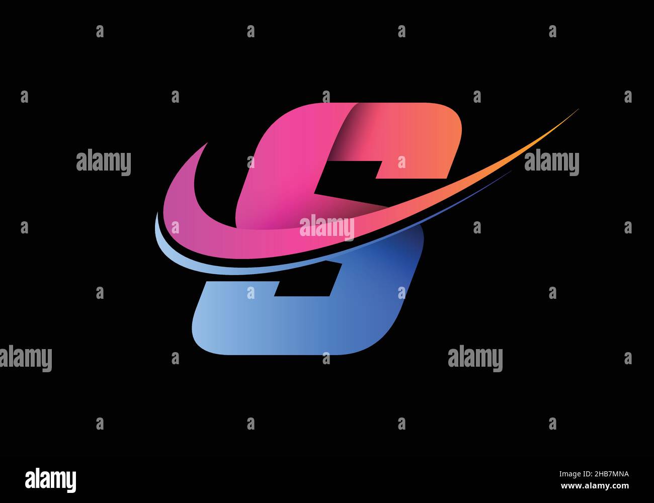 Initial letter S with a swoosh logo template. Modern vector logotype ...