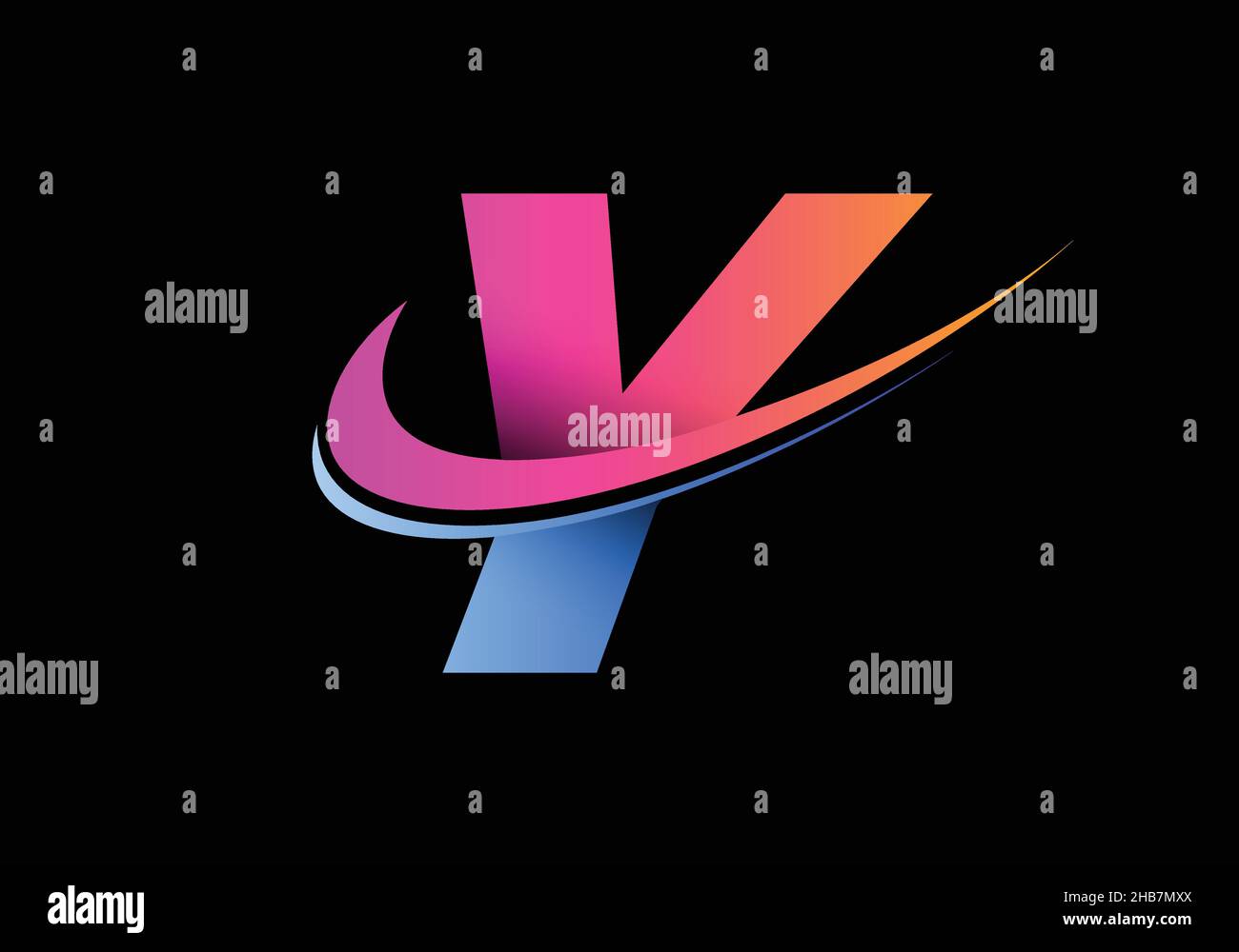 Initial letter Y with a swoosh logo template. Modern vector logotype ...