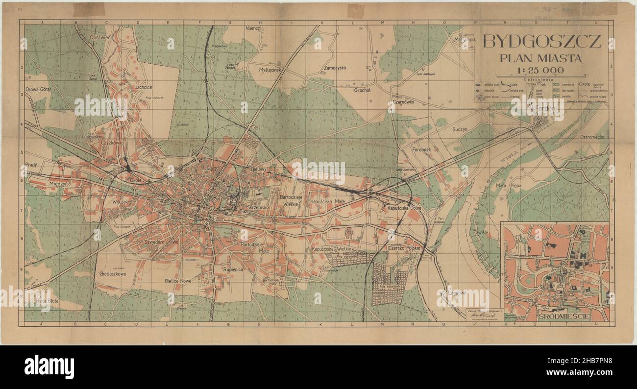 Bydgoszcz Plan, Bydgoszcz Map, Map of Bydgoszcz, Old Bydgoszcz Map, Retro Bydgoszcz Map, Vintage Bydgoszcz Map, Old Bydgoszcz Plan, Retro Bydgoszcz Stock Photo