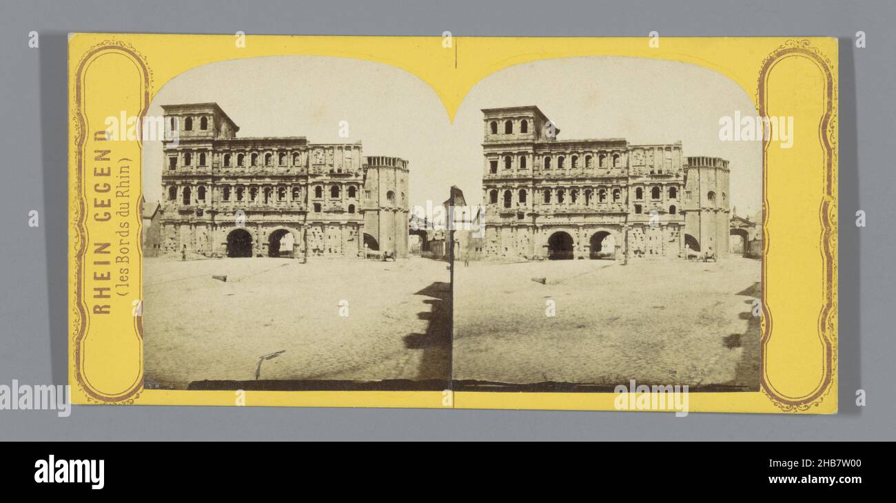 Porta Nigra at Trier, Rhein gegend (series title), anonymous, Trier, c. 1860 - c. 1880, cardboard, albumen print, height 85 mm × width 170 mm Stock Photo