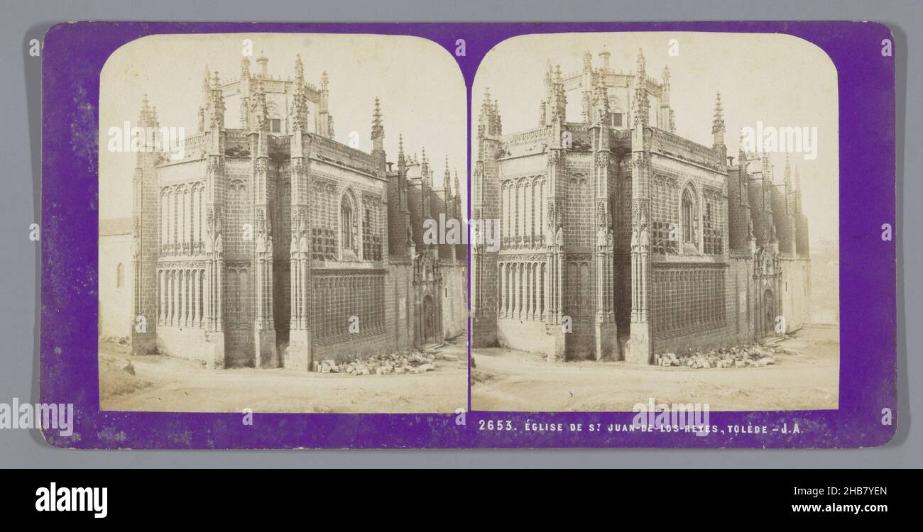 Exterior of the Monasterio de San Juan de los Reyes at ToledoÉGLISE DE St JUAN-DE-LOS-REYES, TOLÈDE, Jean Andrieu (mentioned on object), Toledo, 1862 - 1876, cardboard, albumen print, height 85 mm × width 170 mm Stock Photo