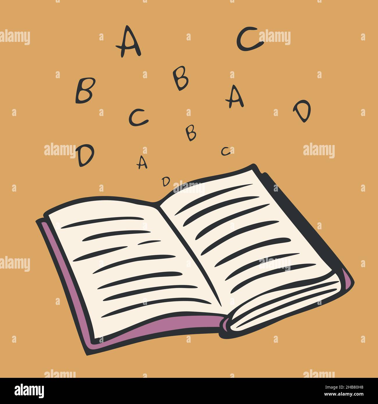 Cartoon Illustration of Open Book Clip Art Stock Vector Image & Art - Alamy