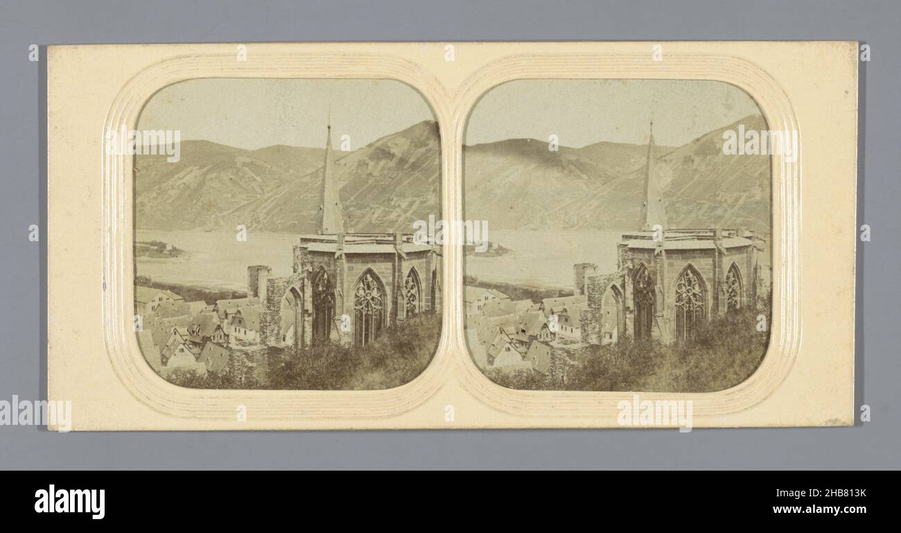 Ruins of the Werner Chapel in Bacharach, Germany, Bacharach (title on object), Allemagne (series title on object), anonymous, Bacharach, 1855 - 1875, photographic support, paper, albumen print, cutting, height 82 mm × width 171 mm Stock Photo