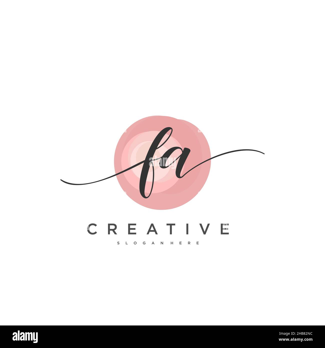 FA Initial Letter handwriting logo hand drawn template vector, logo for ...