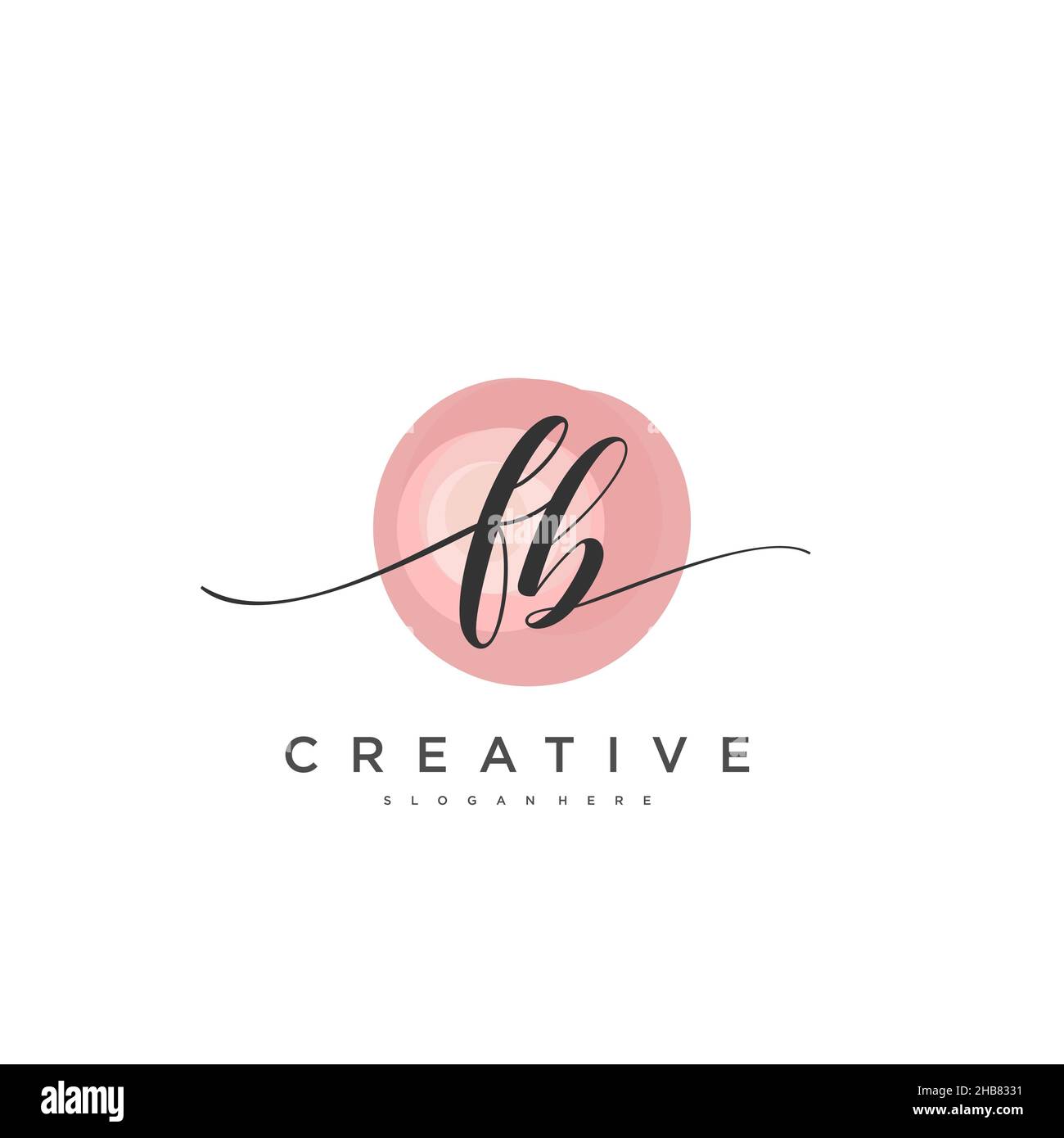 FB Initial Letter handwriting logo hand drawn template vector, logo for ...