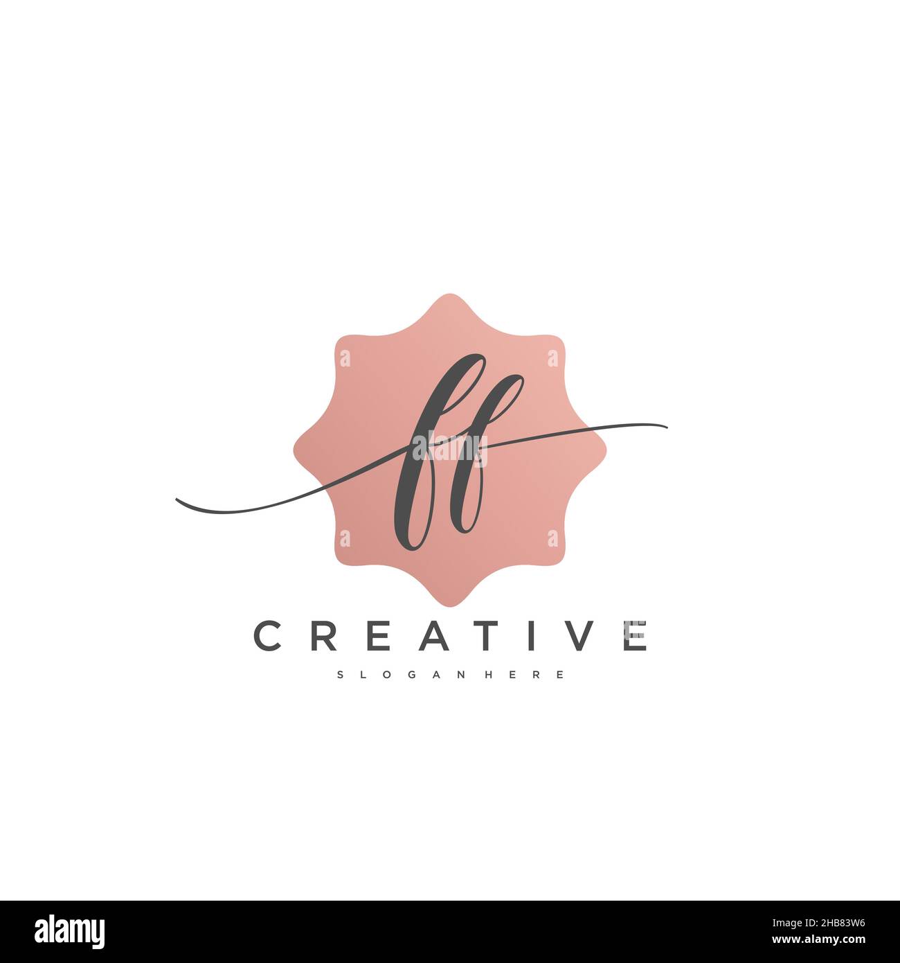 FF Initial Letter handwriting logo hand drawn template vector, logo for ...