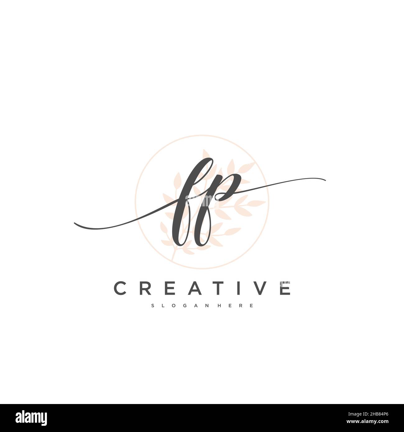 FP Initial Letter handwriting logo hand drawn template vector, logo for ...