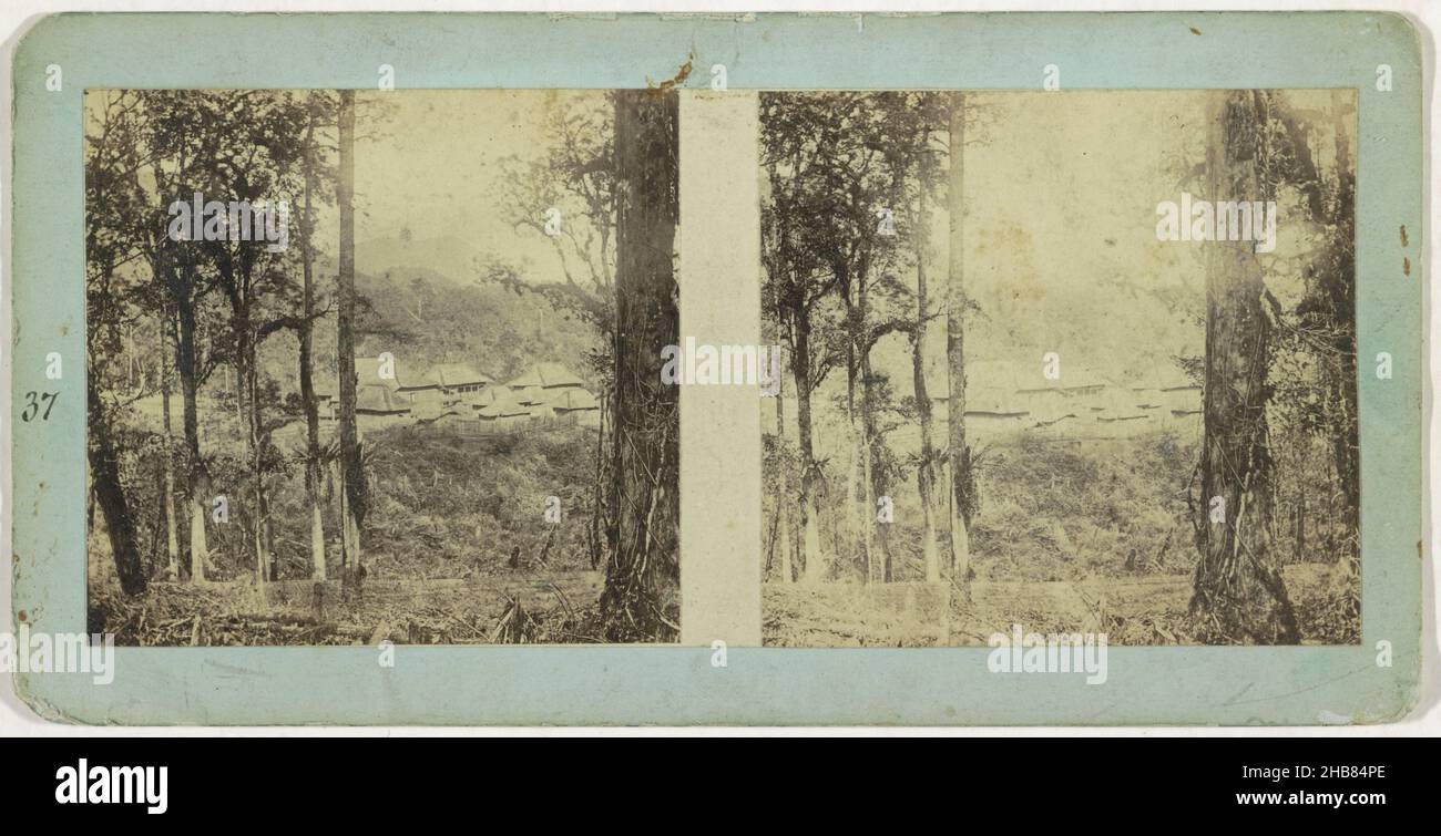 Java 1890 Javanese village at the foot of the Patuha volcano, anonymous, Java ...
