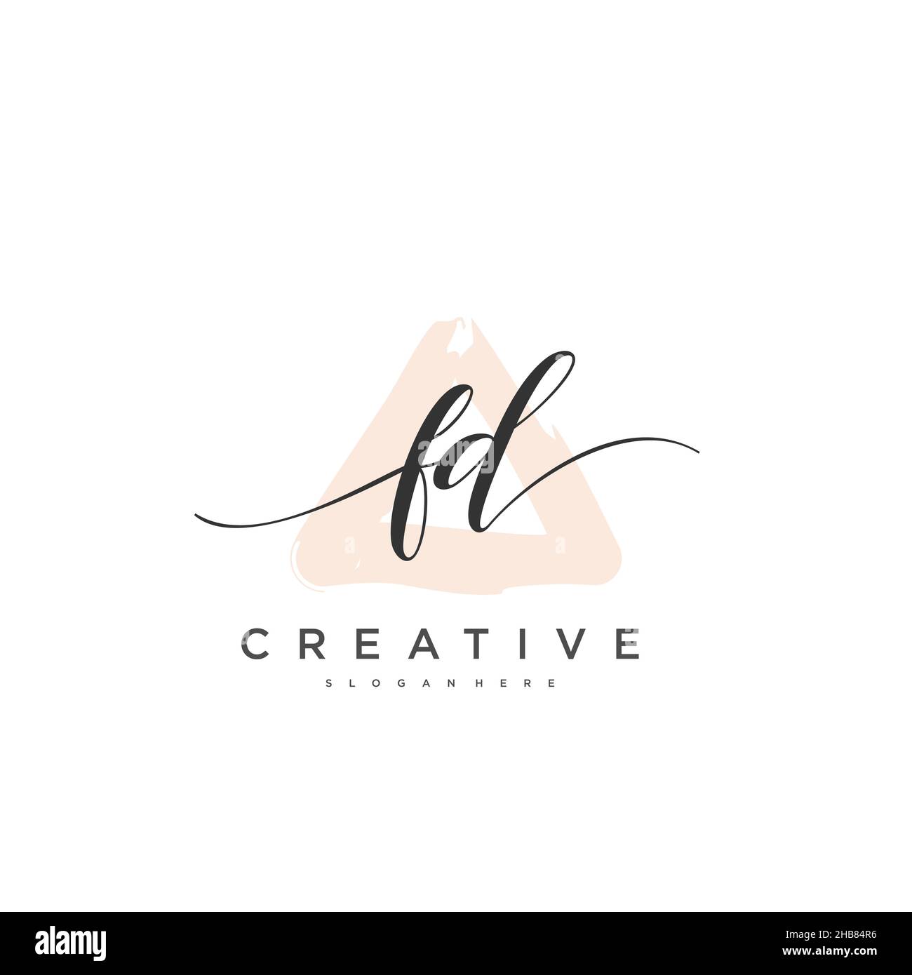 FD Initial Letter handwriting logo hand drawn template vector, logo for ...